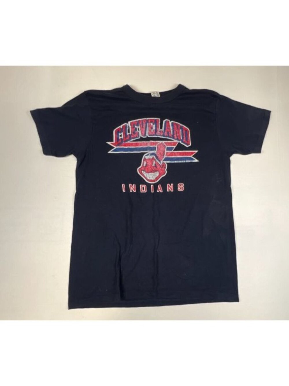 Vintage 1988 Champion Cleveland Indians T-Shirt Mens Large Navy Made In USA